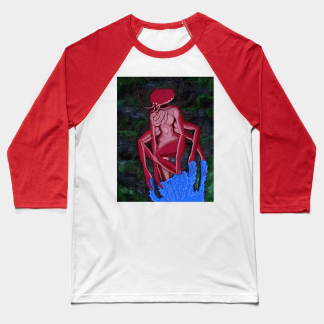 Blue Crab Red Crab King Crab Alien Baseball T-Shirt by Rob Sojourn